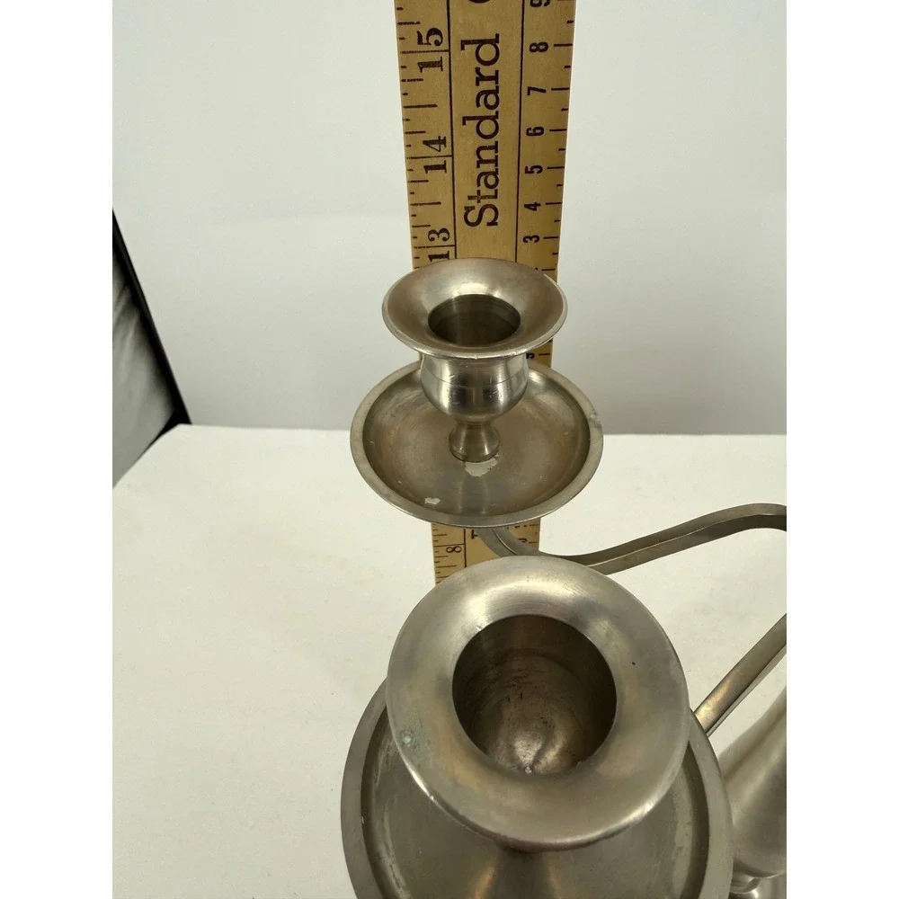 Pier 1 5-Arm Metal Candelabra Candle Holder Silver‎ Tone